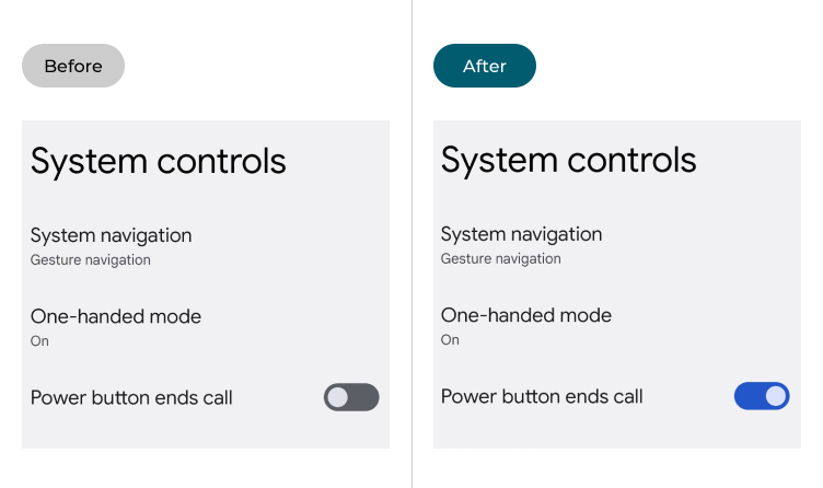 The System controls with Power button ends call turned off and turned on